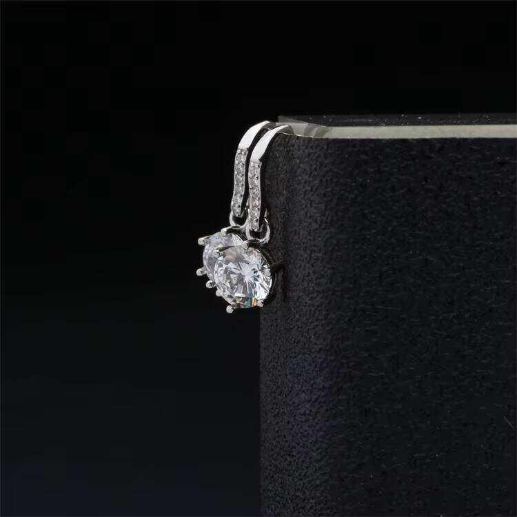 Luxury 10K White Gold Drop Moissanite Earrings For Women