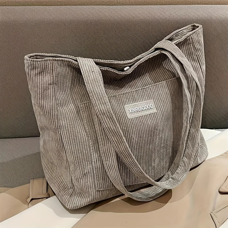Womens Corduroy Shoulder Tote Bag Casual Large Capacity Fashion Handbag for Going Out Purses and Handbags er Bag260128