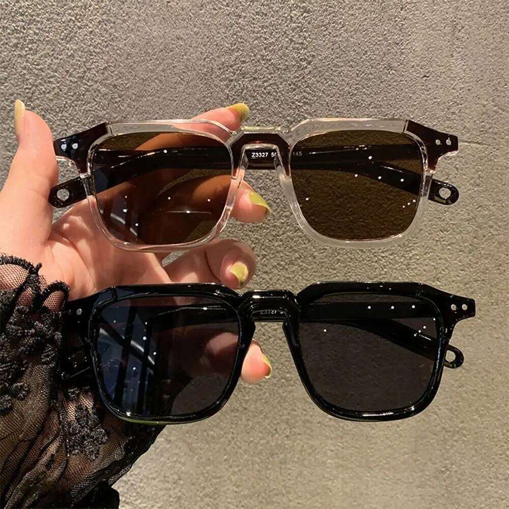 Trendy Cool Square Sunglasses Vintage Retro Hip Hop Shades UV400 Tint Ocean Lens Sun Glasses for Women & Men Y260207