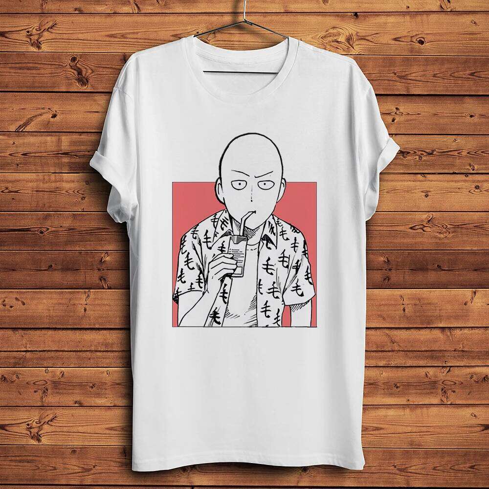 one punch Hero,Saitama,OK MAN,Funny Anime Tshirt ,Men White Casual Short Sleeve T-Shirt,Unisex Streetwear,manga Tee C260207