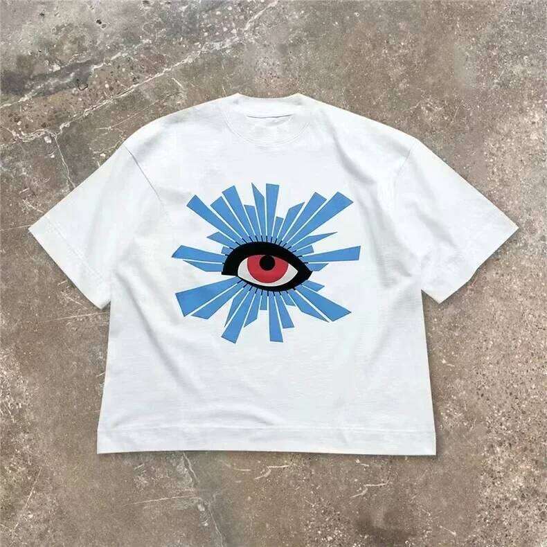 Summer 2025SS Puff Print House Of Errors Eye Logo Tee Women T-shirt High Street Vintage Black Short Sleeve Cotton Casual Tops C260207