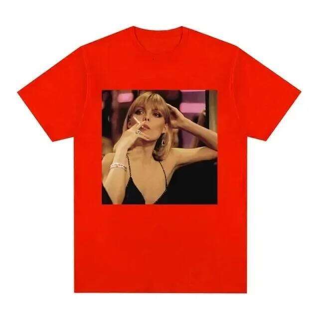 024 Scarface Evil Star Movie Michelle Pfeiffer Tony Montana Pattern Printed Women's Fashion Clothing Punk Gothic T-shirt C260207