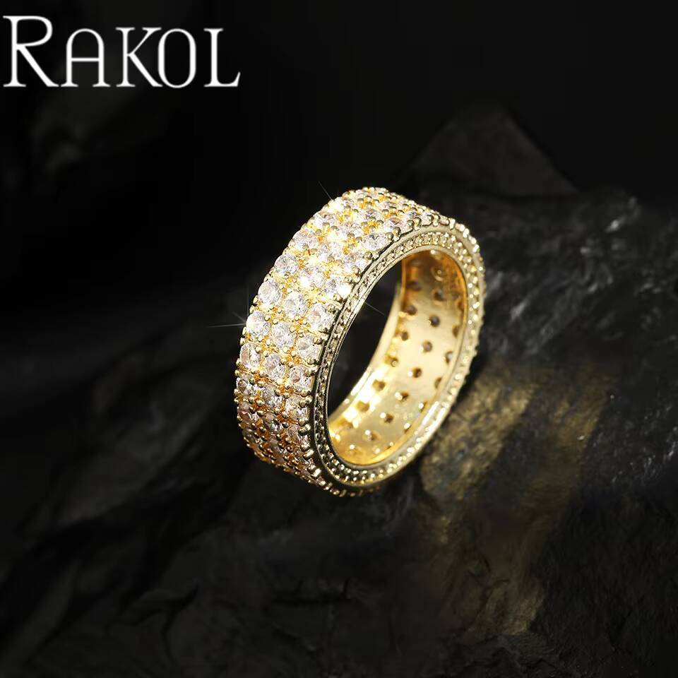 Lakol ZPR1602 Street Domineering Punk Hip-Hop Style Zircon Inlaid Couple Rings