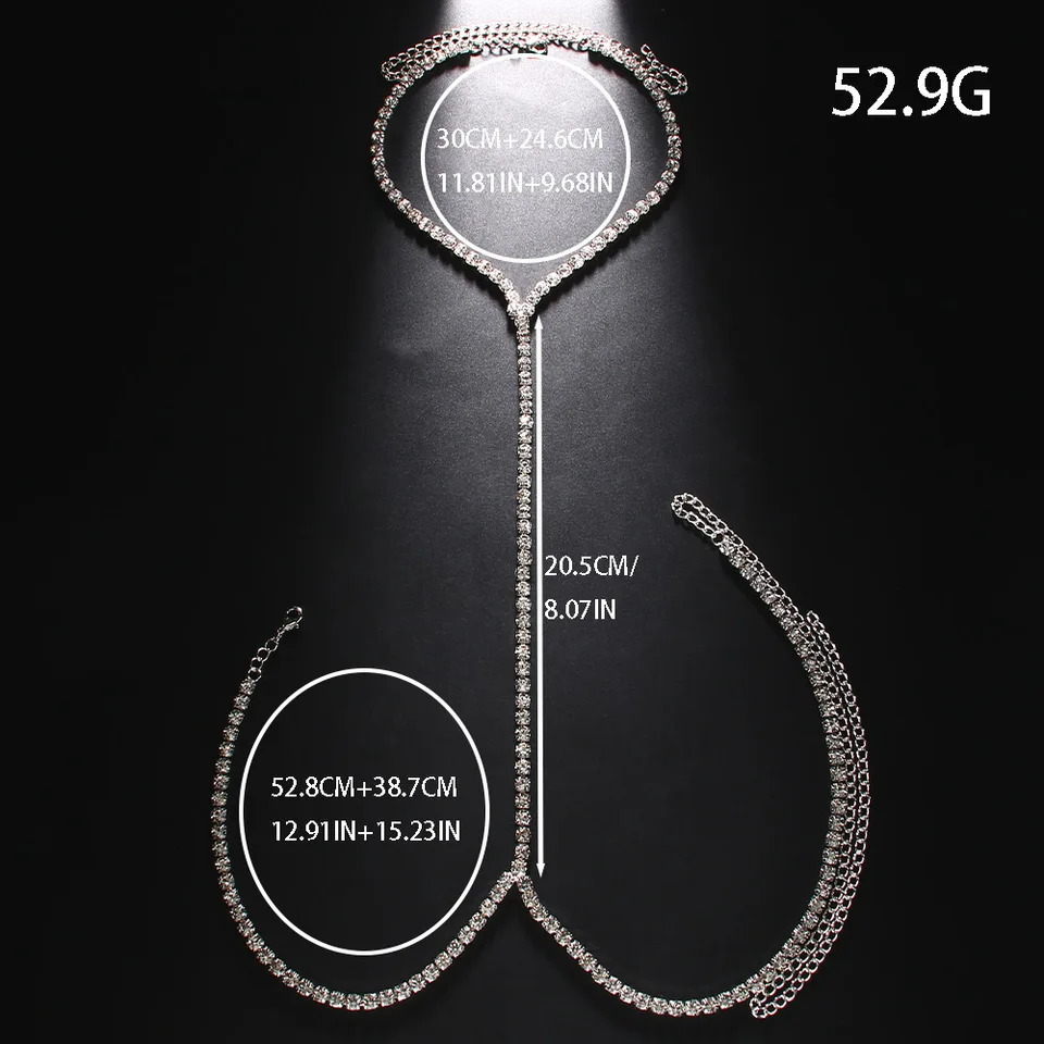 Full Rhinestone Chest Chain Bikini Body Jewelry Sexy Necklace Crystal Harness Cosplay Lingerie Women Accessory Nightclub 260120