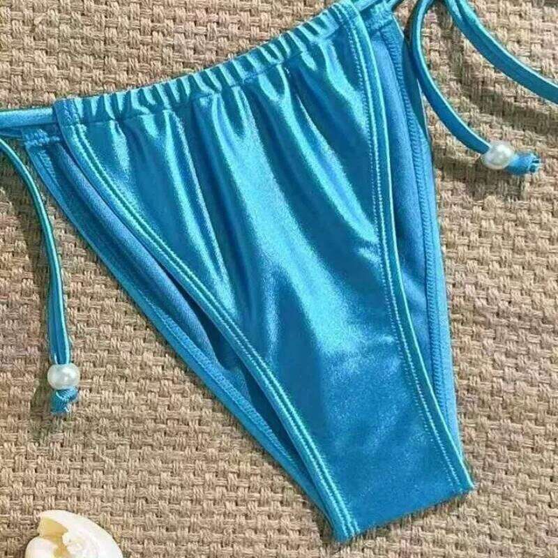 Women's Mermaid Shell Bikini Set Sexy High Waisted Bottom & Push Up Top Elegant Swimwear Beach Vacation Summer Blue Suit Holiday C260207