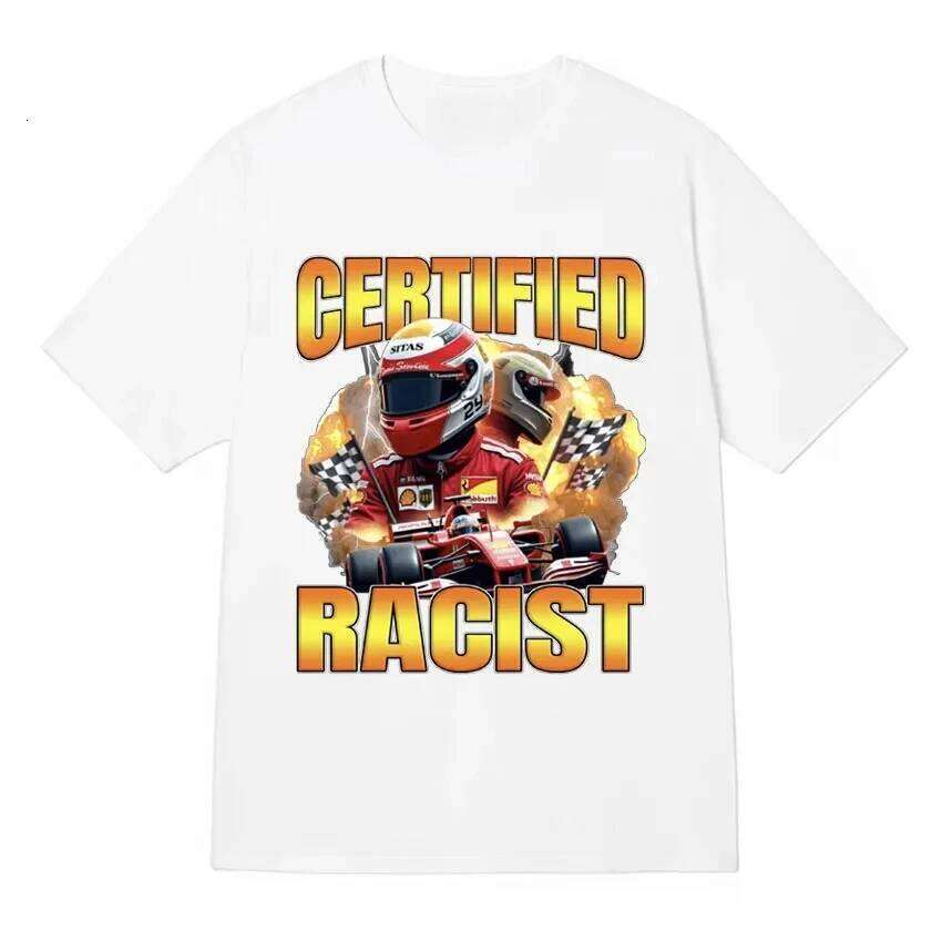 Professional Certified Racist Racing Meme T-Shirt Fashion Short Sleeve T-shirts Casual Soft Women Daily Wear Clothing C260207