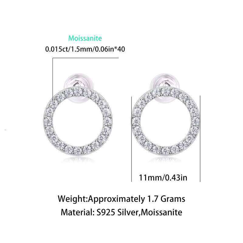 E230913123 Earrings 925 Sterling Silver Moissanite Jewelry Pass Diamond