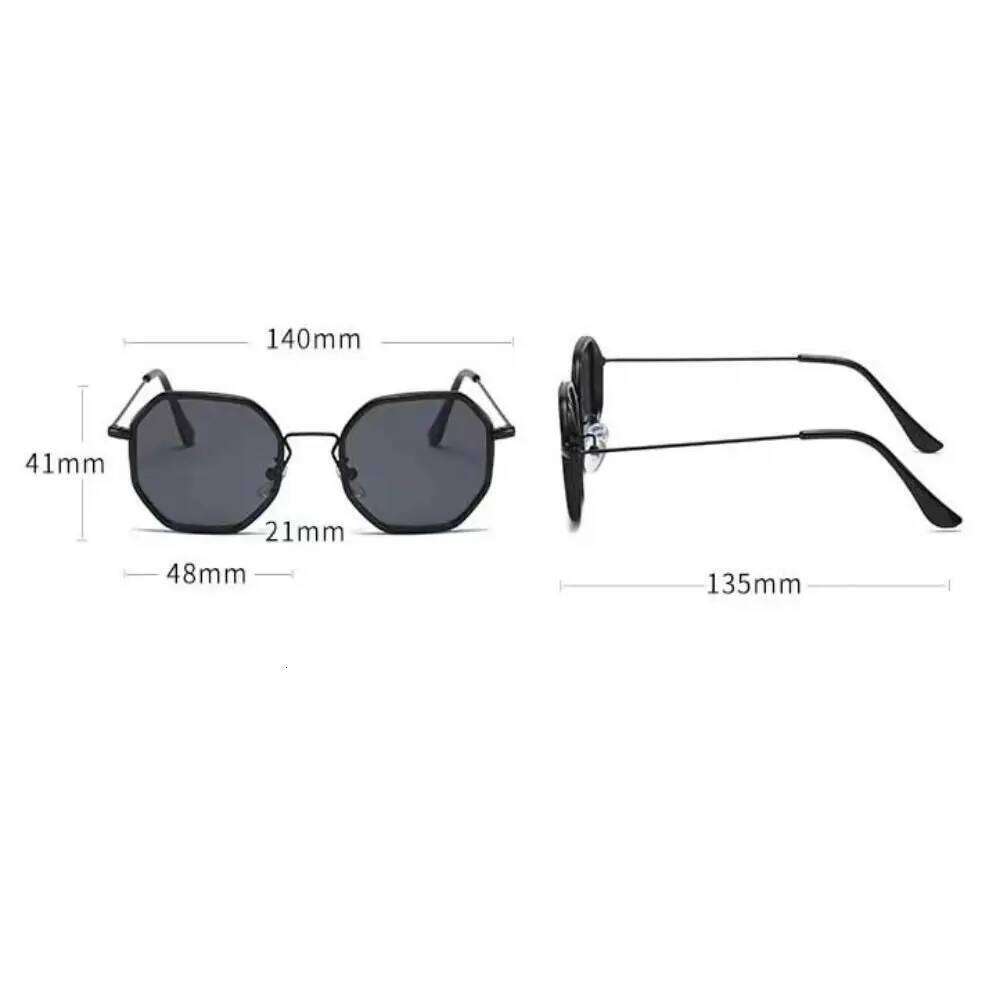 New Fashion Polygonal Retro Outdoor Windproof Sunglasses Metal Lightweight Small Frame Eyewear Y260207