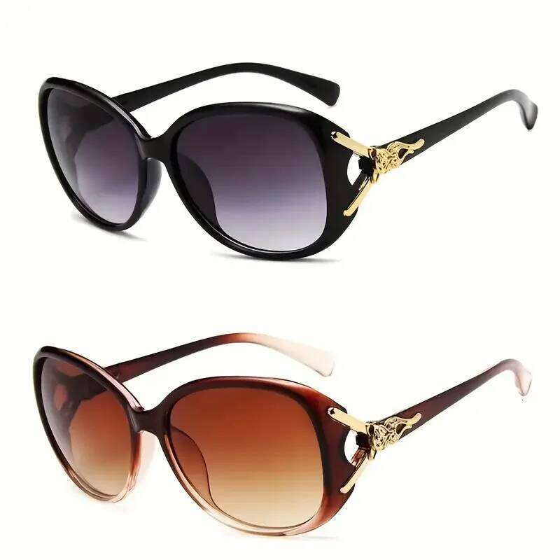 2PCS Fashion Oversized Sunglasses Women Plastic Female Big Frame Gradient Sun Glasses UV400 gafas de sol mujer Y260207