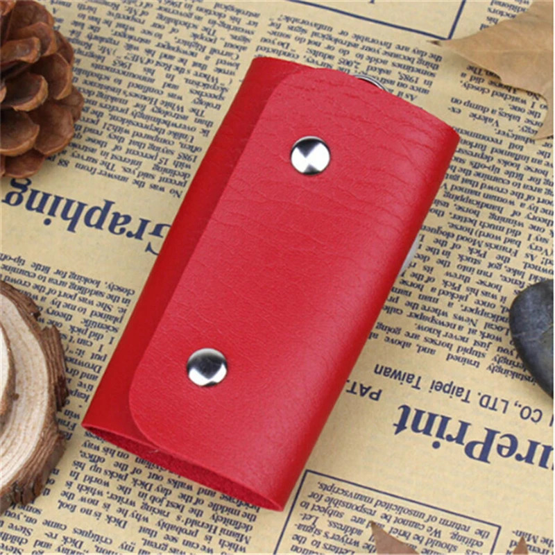 Pu Leather Key Holders Women Men Keys Organizer Fashion Solid Key Wallets Key Pouch Car Keychain Housekeeper Keychain Wallet 260129
