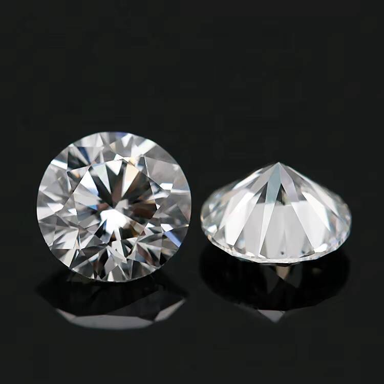 White Synthetic Diamond HTHP Round Brilliant Cut CVD Polished Lab Grown Diamond