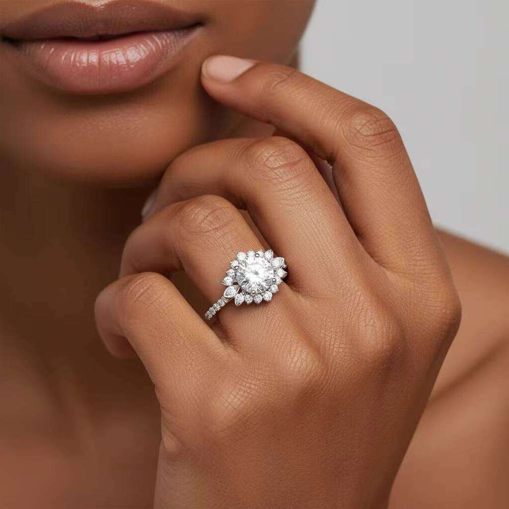 Lab Grown Diamond Round Brilliant Cut Engagement Ring