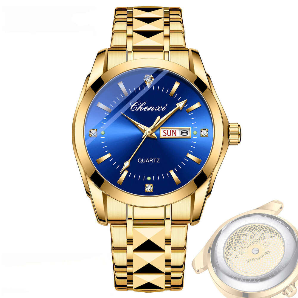 Luxury Business Watch Transparent Classic Business Men's Dual Calendar Luminous Waterproof Quartz Watch High end designer watches Multi-functiona