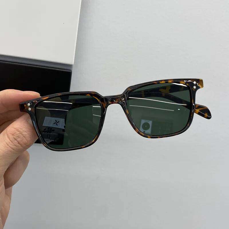 Leopard Dark Green Square Sunglasses Man Driving Shades Male Sun Glasses Brand Designer Fishing Travel Vintage Oculos De Sol Y260207