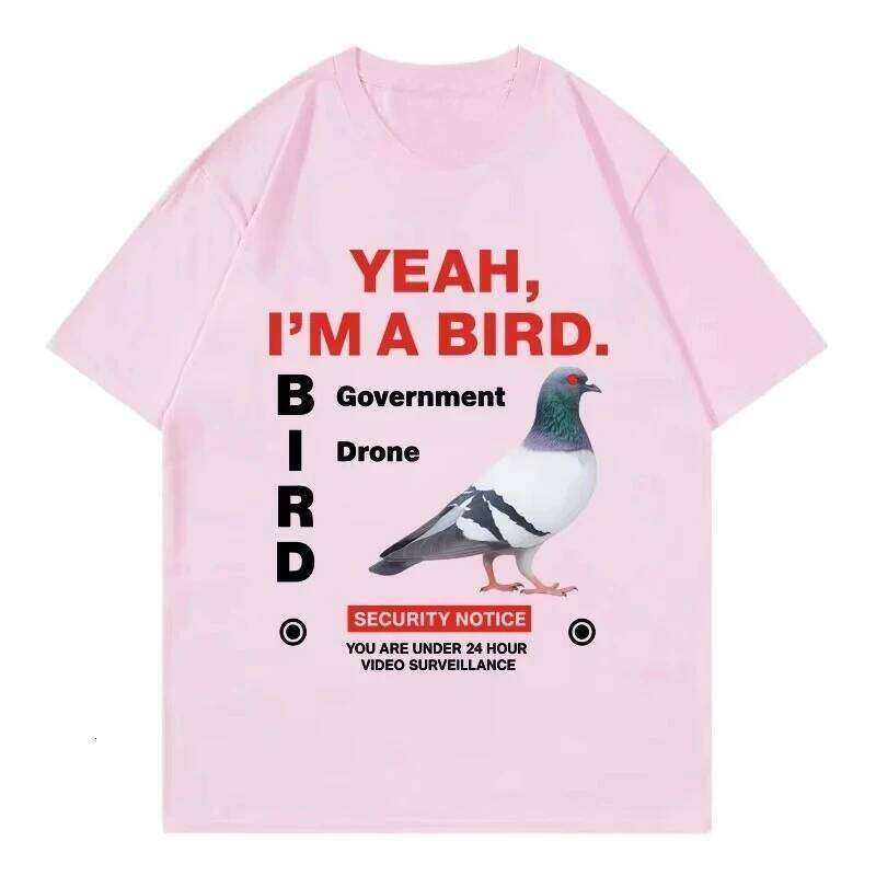 Government Funny Pigeon Crewneck Graphic T Shirts Fashion Trend Short Sleeve T-shirts Women Clothing T-shirt C260207