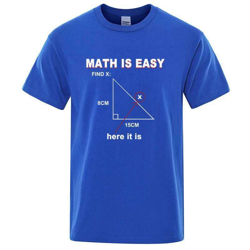 Men's High Quality 100% Cotton Casual Funny Math Print Cool Loose O-neck T Shirt for Men Short Sleeve T-shirt Male Tops C260207