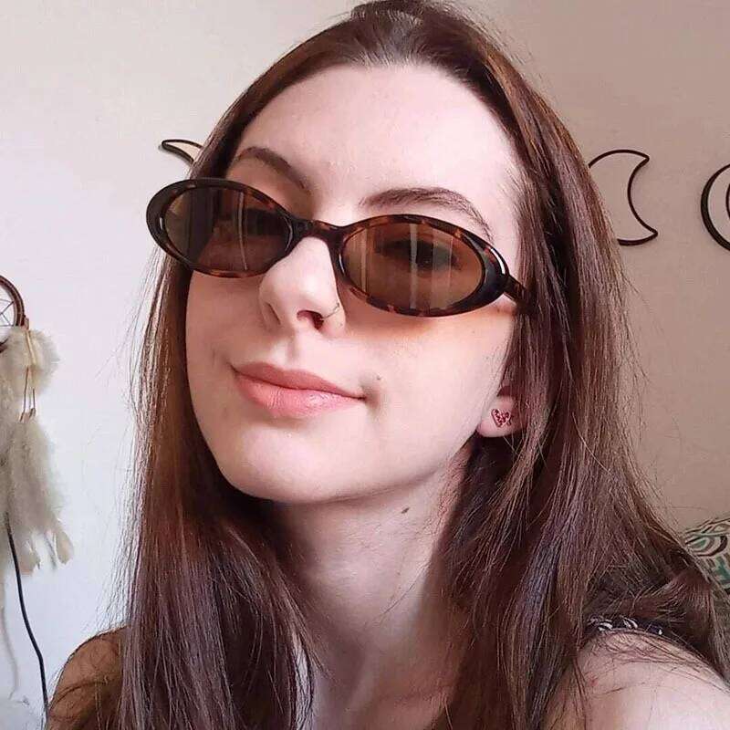 New Oval Vintage Sunglasses Women Luxury Brand Designer Fashion Sun Glasses Female Leopard Frame Retro Mirror Oculos De Sol Y260207