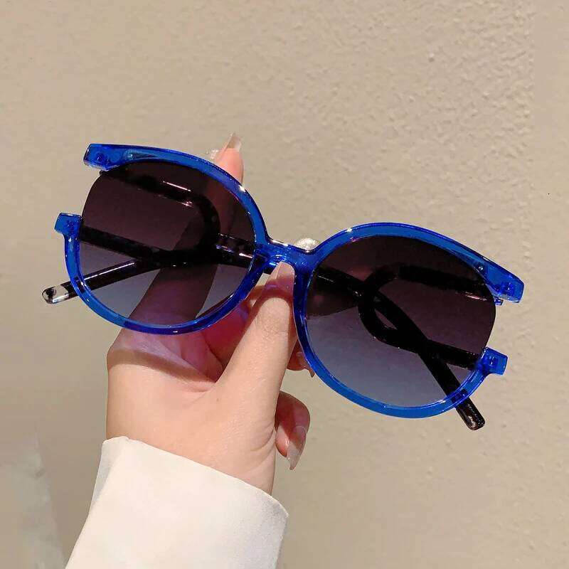 KAMMPT Y2K Fashion Design Shades Oversize Round Decoration Women Sunglasses Outdoor Brand Travelling Hiking Sun Glasses Y260207