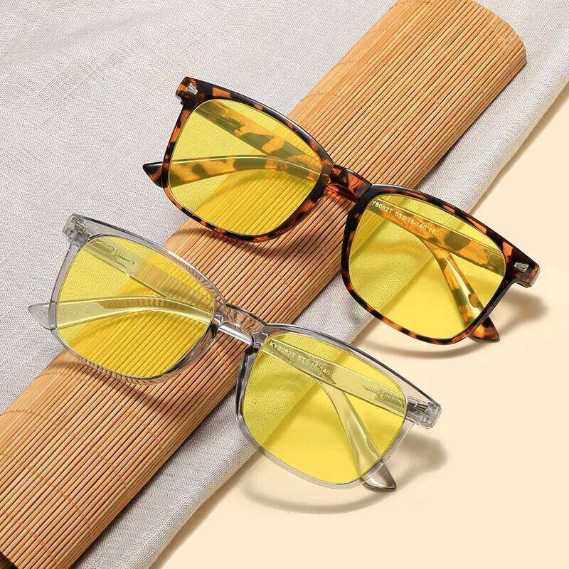 Driving Man Night Vision Motorcycle Glasses Men Anti Blue Light Lens Square Frame Y260207