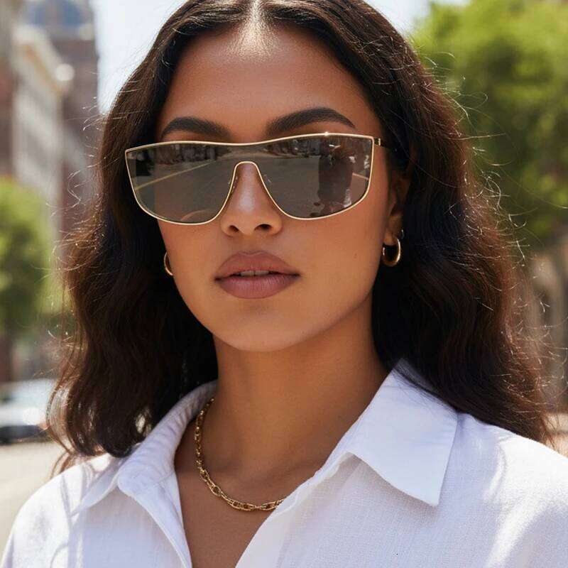 Metal Frame One-piece Fashionable High-end Sunglasses Square Round Faces For Women And Men 2507 Y260207