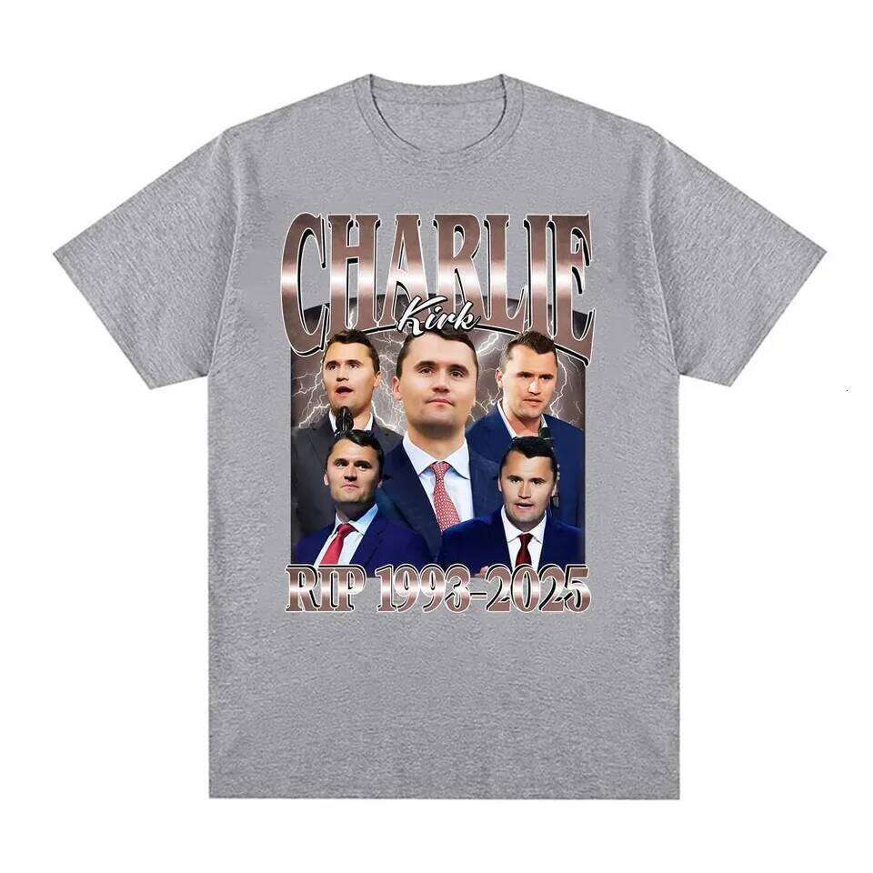 Comical Charlie Kirk RIP 1993-2025 Political Commemorative Retro Graphic Men and Women Summer Print Pure T-shirt C260207