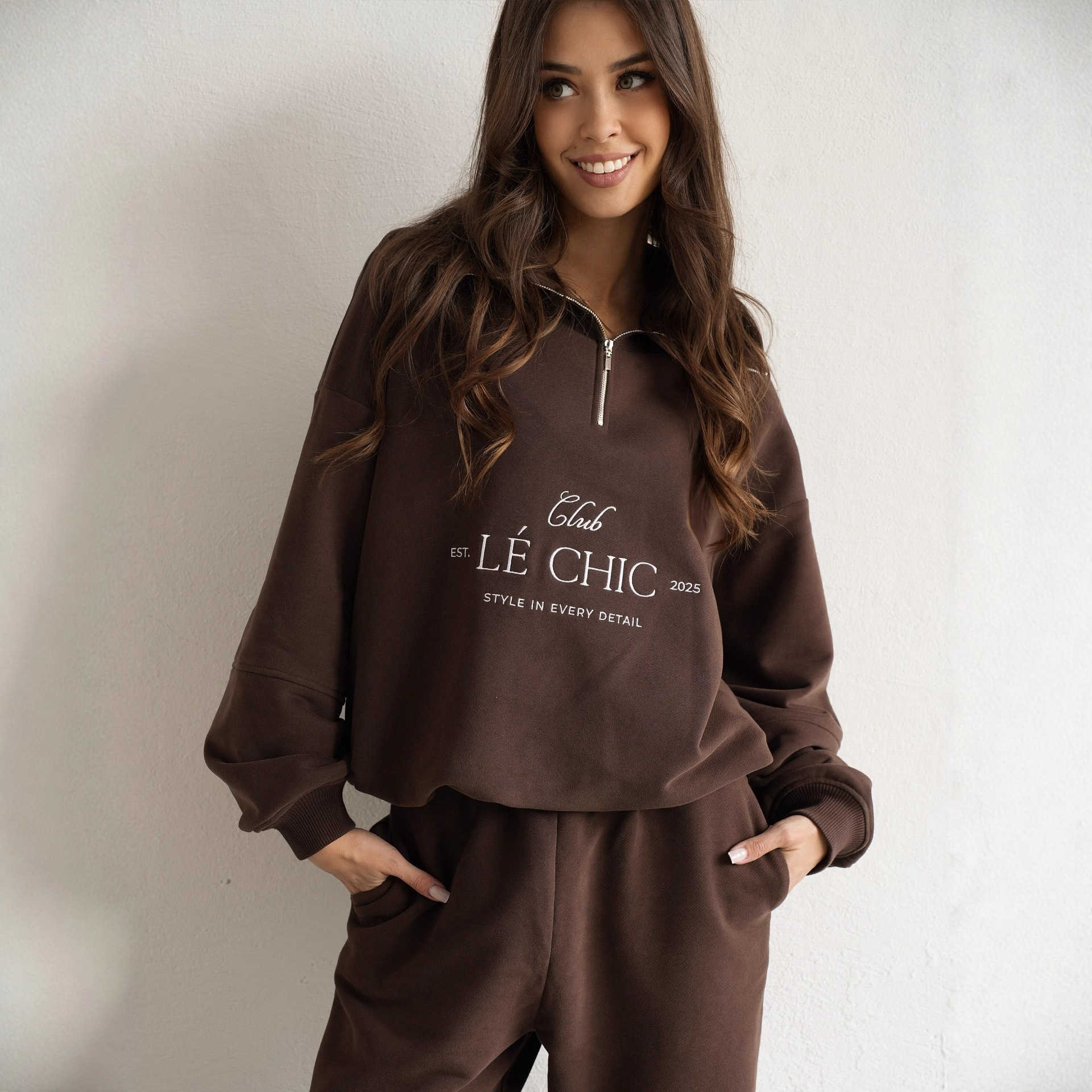 Women's Premium Spring Letter Print Sweatshirt Straight-Leg Pants Two-Piece Set