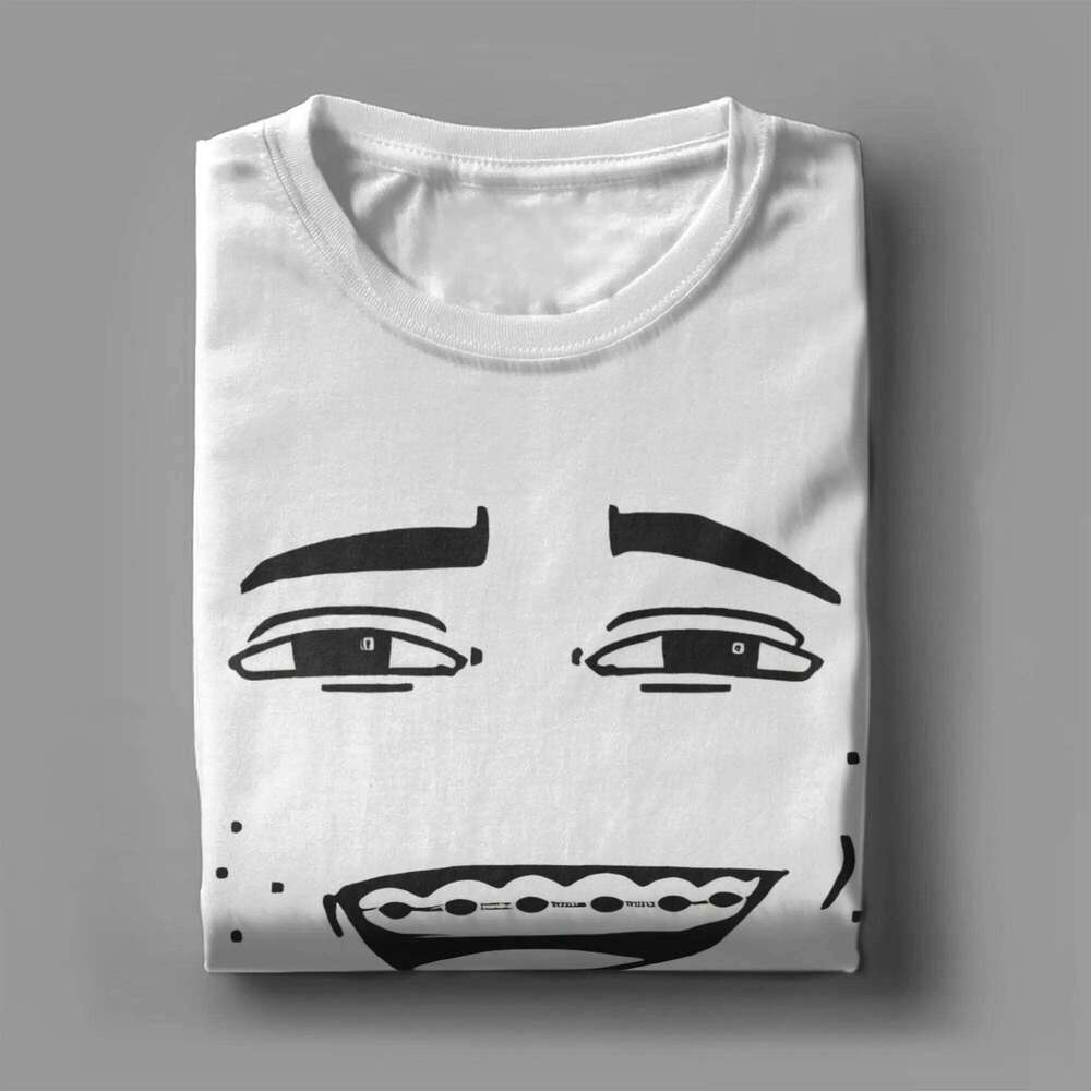 Robot Face Game Anime Men Women T Shirt Meme Humorous Tees Short Sleeve Crewneck T-Shirts Pure Cotton 4XL 5XL 6XL Tops C260207
