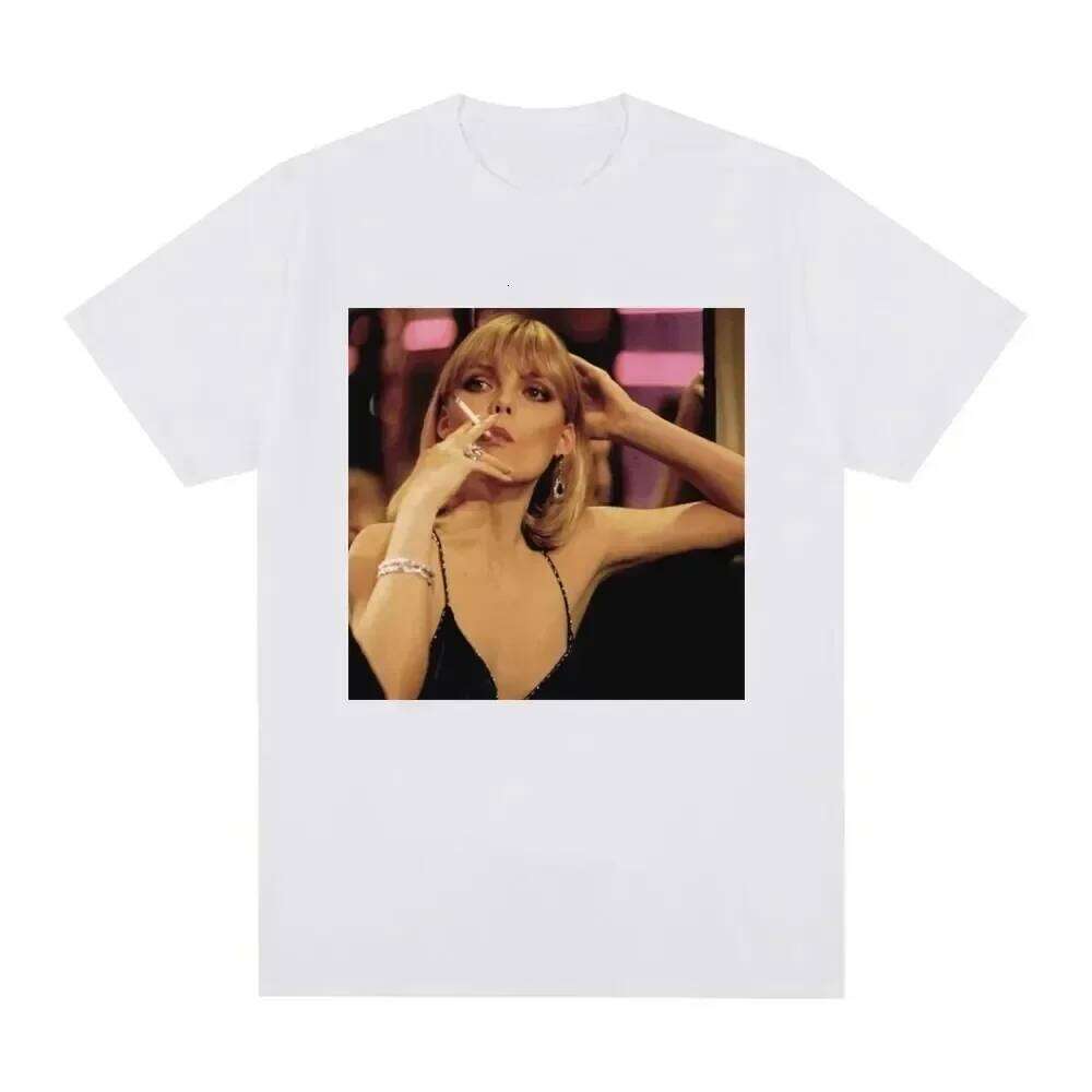 024 Scarface Evil Star Movie Michelle Pfeiffer Tony Montana Pattern Printed Women's Fashion Clothing Punk Gothic T-shirt C260207