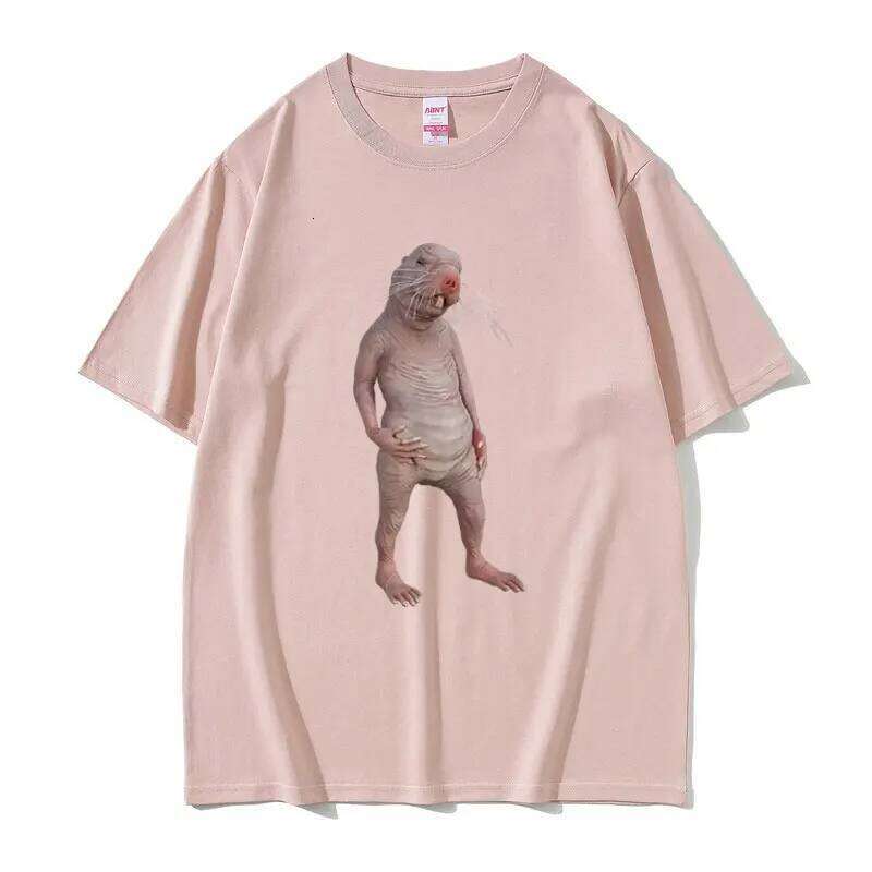 I Really Like Moles, Okay? Funny Naked Mole Rat Meme T-shirt Men Women Humor Evil T Shirts Male Casual Oversized T-shirts C260207