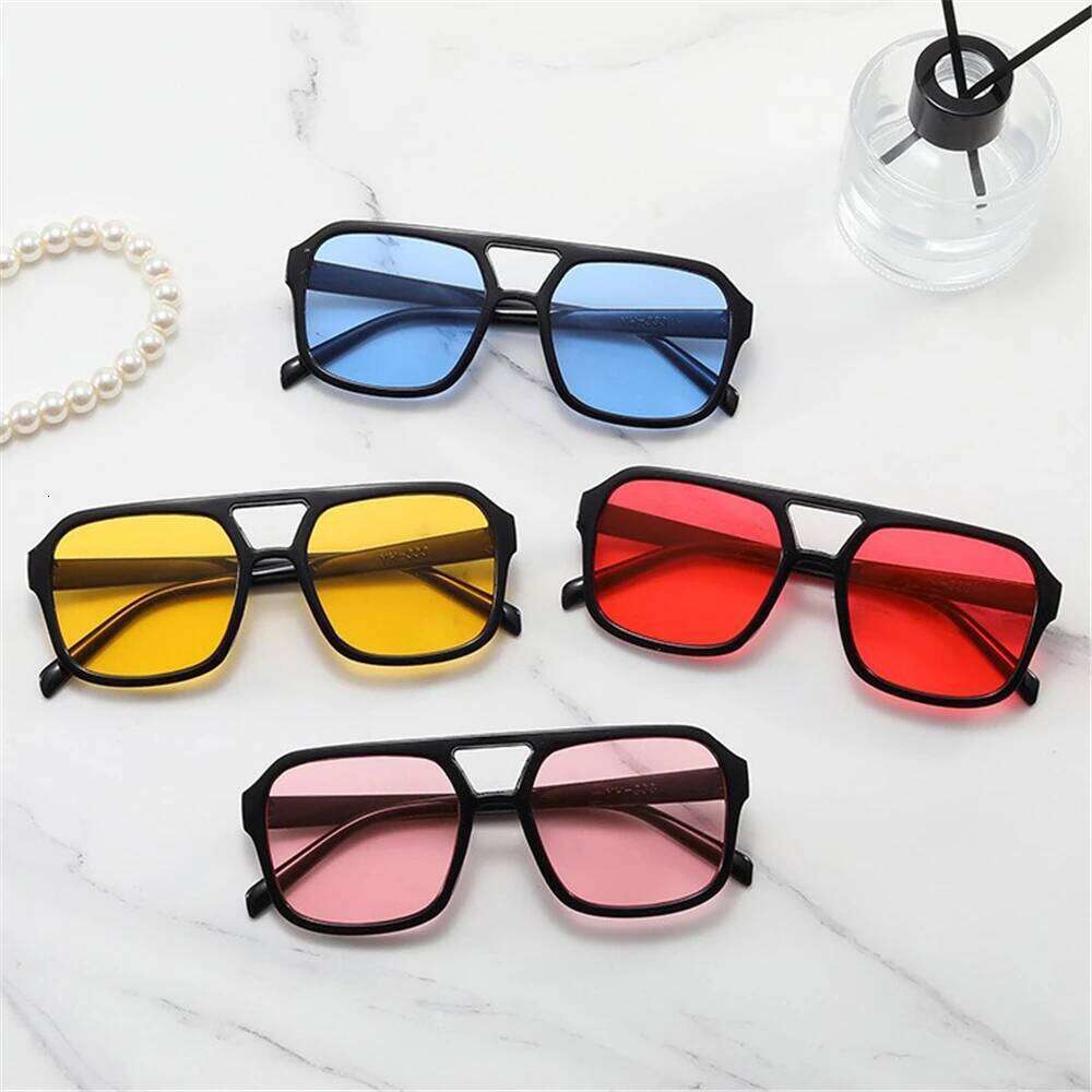 70 Big Frame Sun Glasses Ins Style Square Aviation Sunglasses for Women & Men UV400 Protection Black Shades Eyewear Y260207