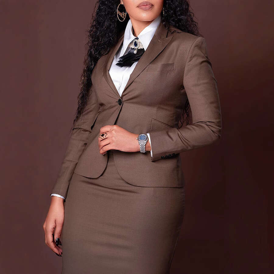 New Spring Autumn Cross-Border European American Amazon Women's Fashion Professional Long-Sleeve Blazer and Bodycon Skirt Set