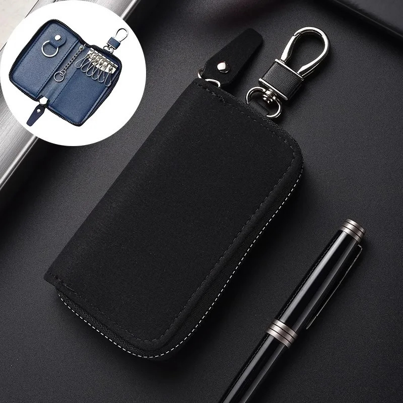 Leather Keychain Men Women Key Holder Organizer Pouch Large Capacity Car Key Wallet Housekeeper Key Case Mini Card Bag 260129