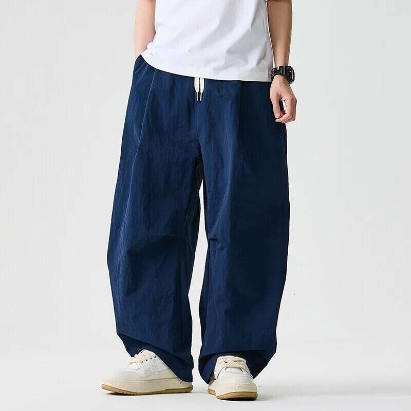 Wide Leg Men and Women 2026 New Light Thin Solid Casual Harun Pants Elastic Waist Loose Oversize Fashion Trendy Streetwear