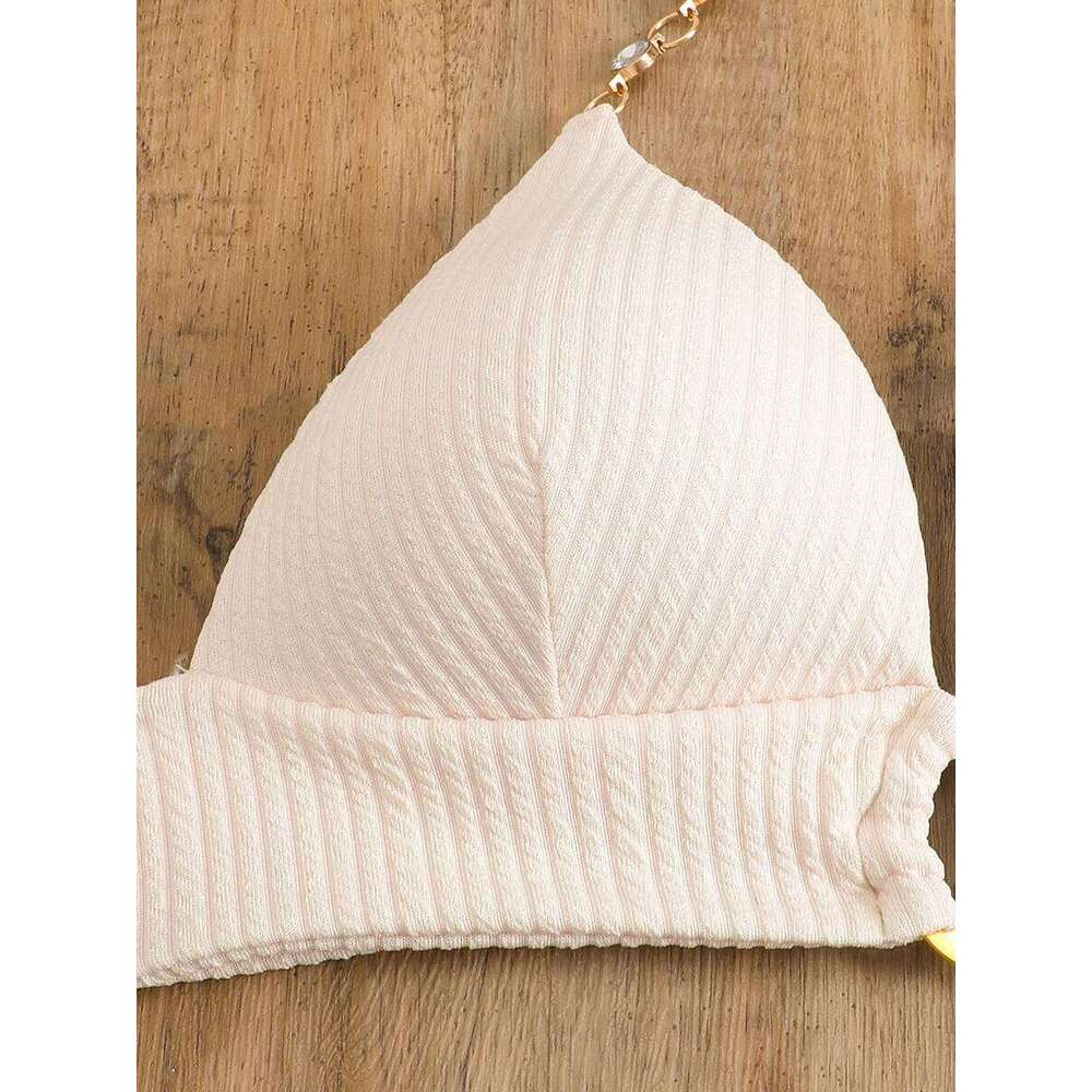 2025 Halter String Ring Link Bikini Women Swimwear Female Push Up Swimsuit Bathers Bathing Swimming Suit Beachwear Summer C260207
