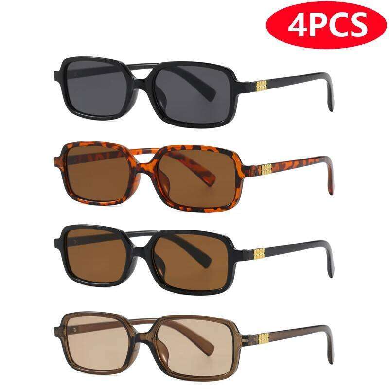 4pcs/6pcs New Small Square Sunglasses Sets Women Retro Eyeglasses Minimalist Style Design Sunshade UV400 Glasses Unisex Y260207
