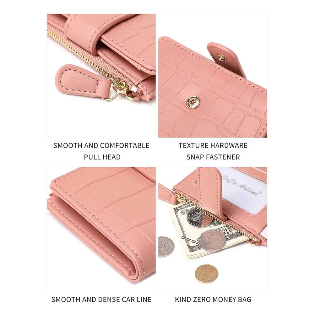 Classic Luxury Card Clip Short Wallet Small Multi functionalPULeather Handbag Solid Color Double Fold Women's ZeroWallet Y260206