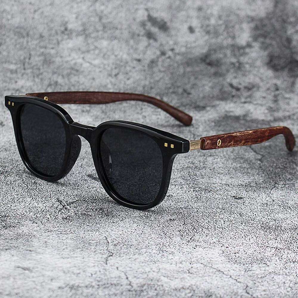 Fashion Retro Wood Grain Sunglasses Polarized UV Protection Men and Women Very Suitable for Outdoor Street Photography Y260207