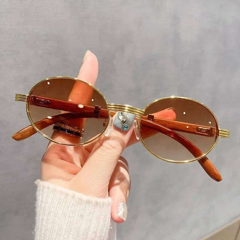 Wooden Fashion Women Vintage Oculos Sunglasses for Men Oval Designer Glasses Tredning Sun Lentes Luxury Gafas Lunette Y260207
