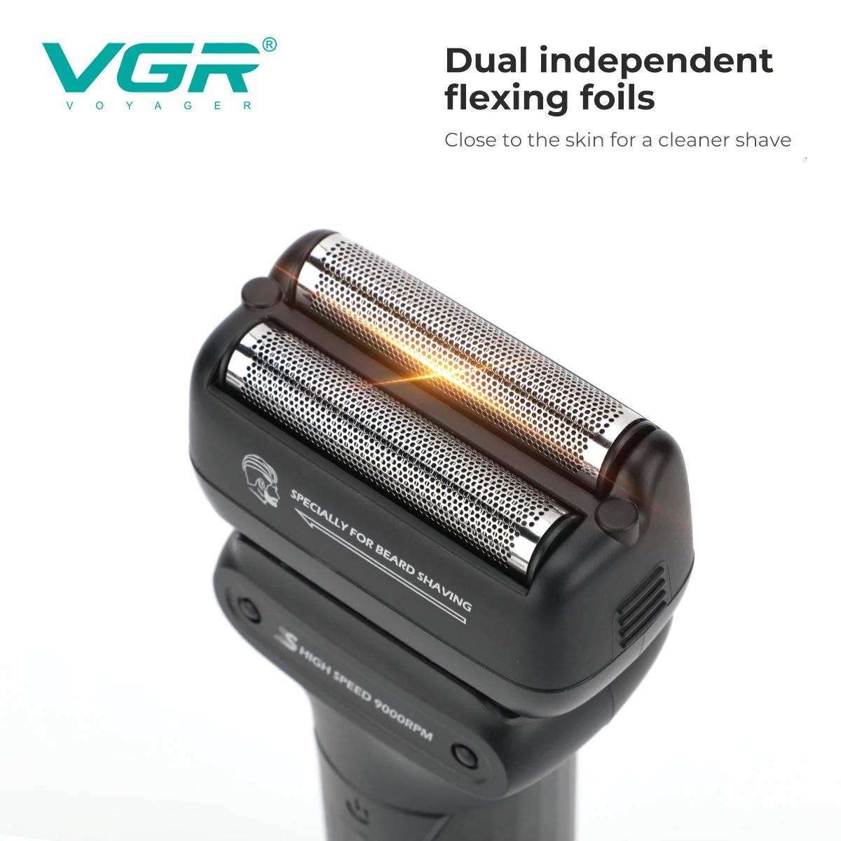 VGR Shaver Professional Beard Trimmer Electric Shaver Waterproof Razor 9000 RPM Shaving Machine Portable Shaver for Men V-368 260126