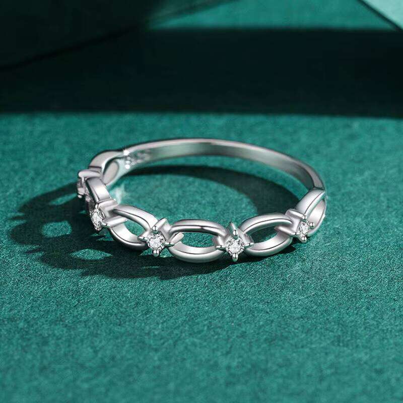 Exquisite Cubic Zirconia Diamond S925 Sterling Silver Openwork Zircon Wedding Ring For Women Engagement