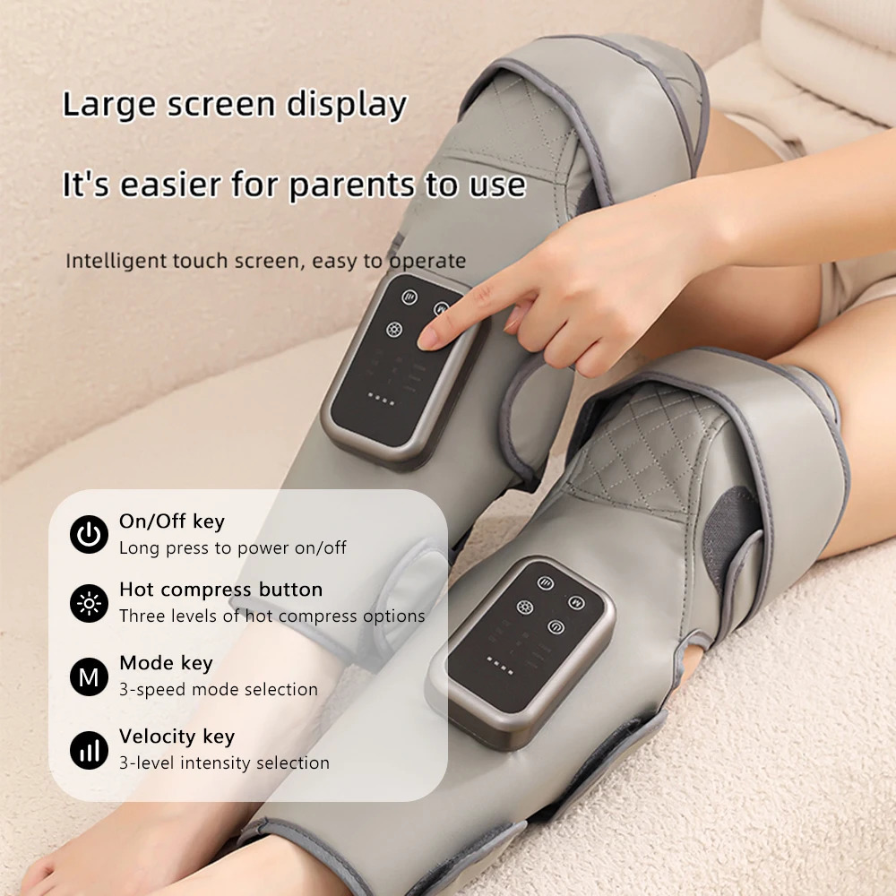 2/1Pc Leg Massager Air Compression Constant Heat Therapy for Hand Calf Knee Massager Full Air Pressure Muscle Relax Heating Pad 260130
