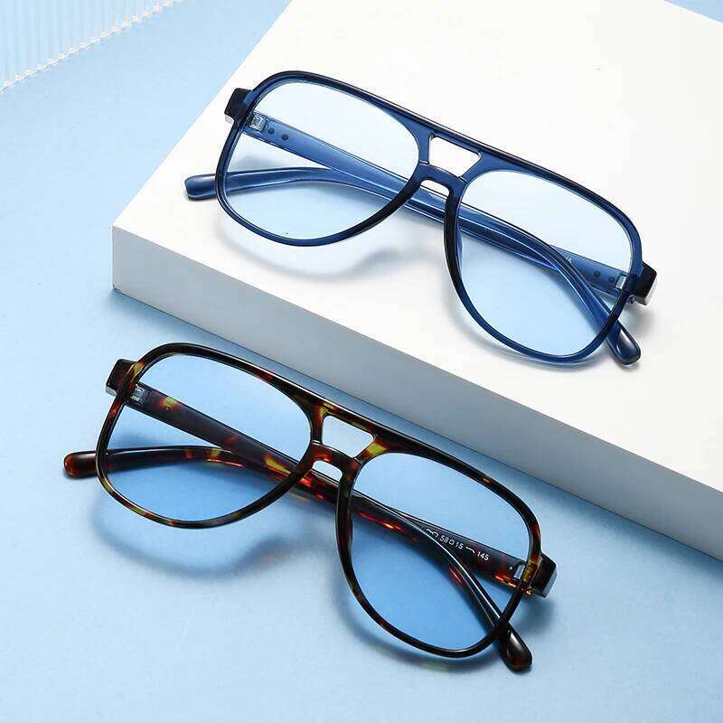 1/4pcs Double Bridge Vintage Sunglasses Retro Classic Square UV Protection Driving Brand Big Shades Women Eyewear Y260207