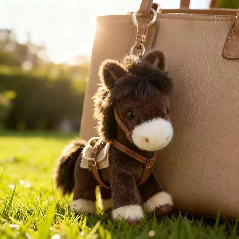 Cute Plush Horse Keychain Soft Stuffed Animal Bag Charm Cartoon Pendant Fashion Accessory for Backpack Purse s for Girls 260130