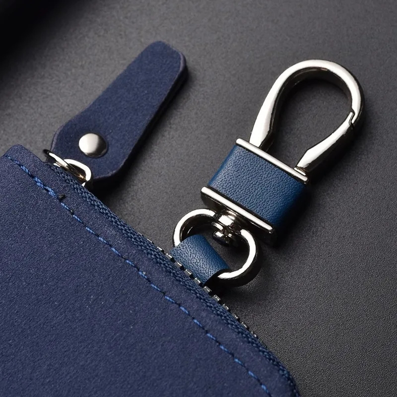 Leather Keychain Men Women Key Holder Organizer Pouch Large Capacity Car Key Wallet Housekeeper Key Case Mini Card Bag 260129