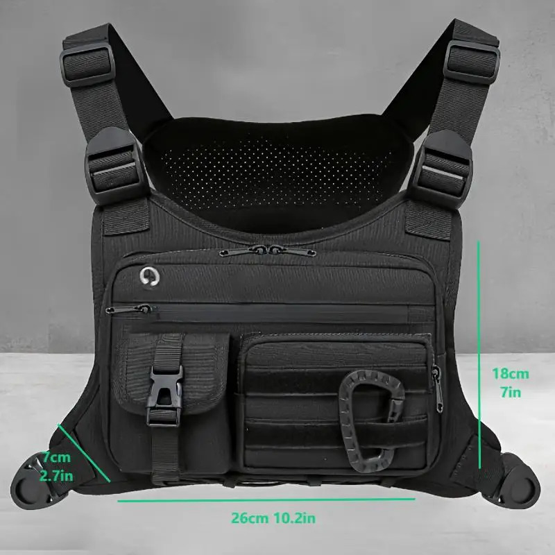 Outdoor Chest Bag For Men and Women Tactical Vest Running Cycling EDC Pack Rig Sports Workouts w251218