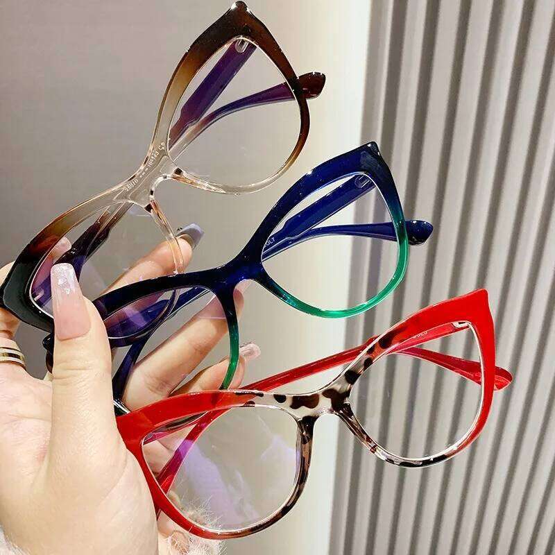 Fashion Cat Eye Reading Women Personalized Computer Eyeglasses T-shaped Optical Glasses Anti Blue Light Blocking Eyewear Y260207