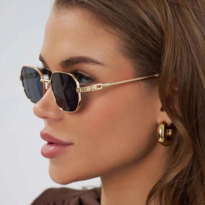 1/3pcs Fashion Rectangle Sunglasses Women UV400 Thread Design Metal Frame Sun Glasses Trendy Punk Style Black Gold Shade Unisex Y260207