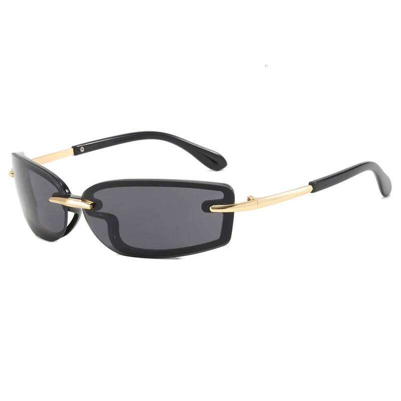 Rimless Y2K Style Sunglasses Rectangle Fashion Popular Women Men Shades Square Sun Glasses for Female Male Oculos Metal Frame Y260207