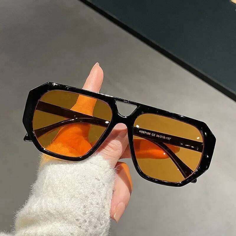 New Vintage Square Sunglasses Woman Brand Mirror Sun Glasses Female Black Yellow Fashion Candy Colors Eyewear UV400 Gafas De Sol Y260207