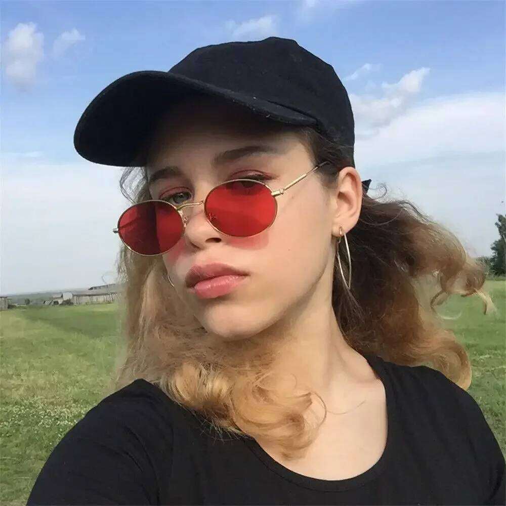 Women Steampunk Oval Gold Silver Small Frame Retro Sex Round Sunglasses 400UV Gradient Mirror Glasses Driver Goggles Y260207